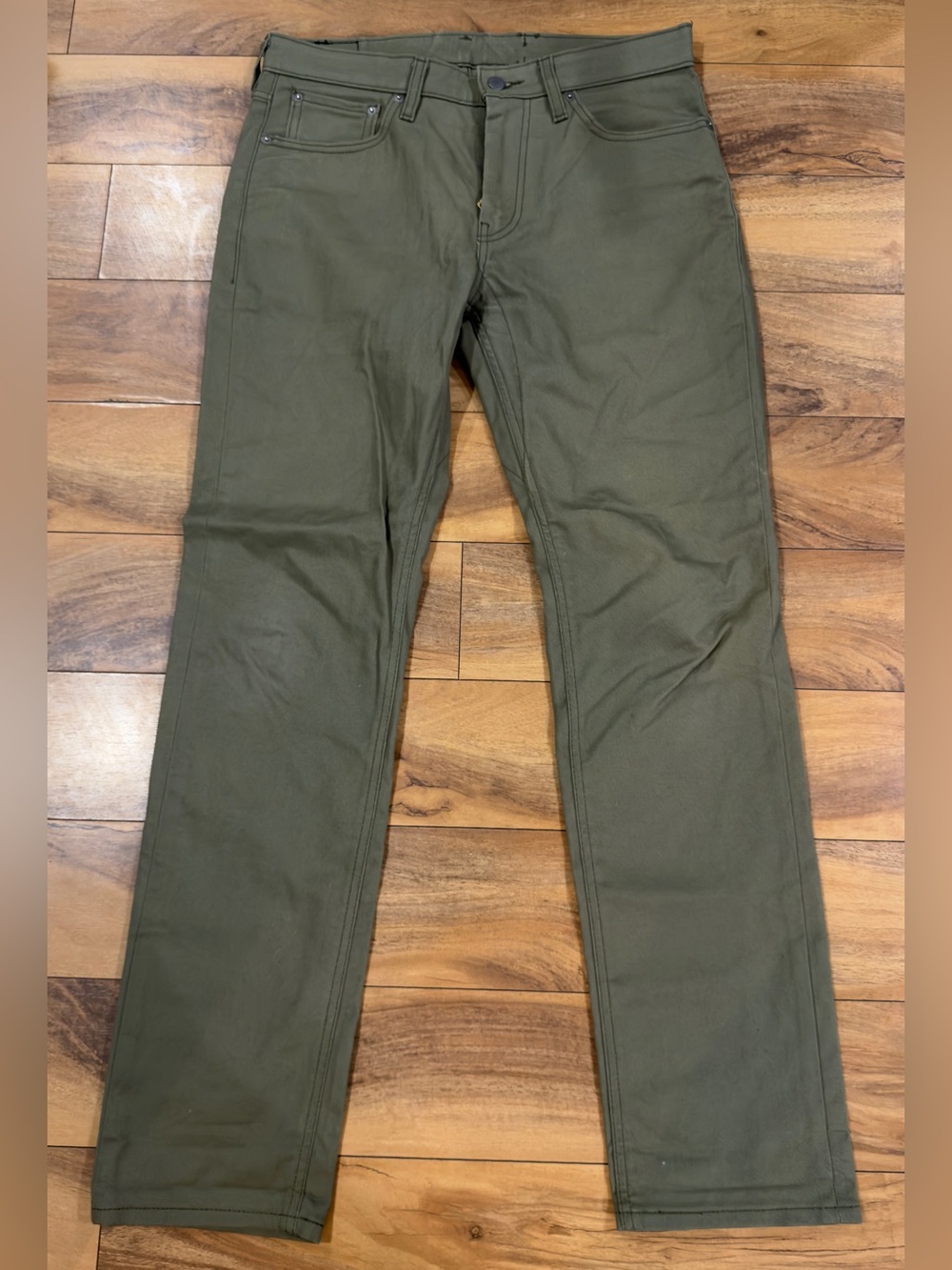 Levi’s 511 Selvedge Commuter Slim Fit Jeans Mens 33x32 Olive Green Denim Classic